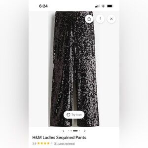 NWT Black Sequin Wide-Leg Pants